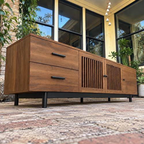 Mid century modern slatted - 79",